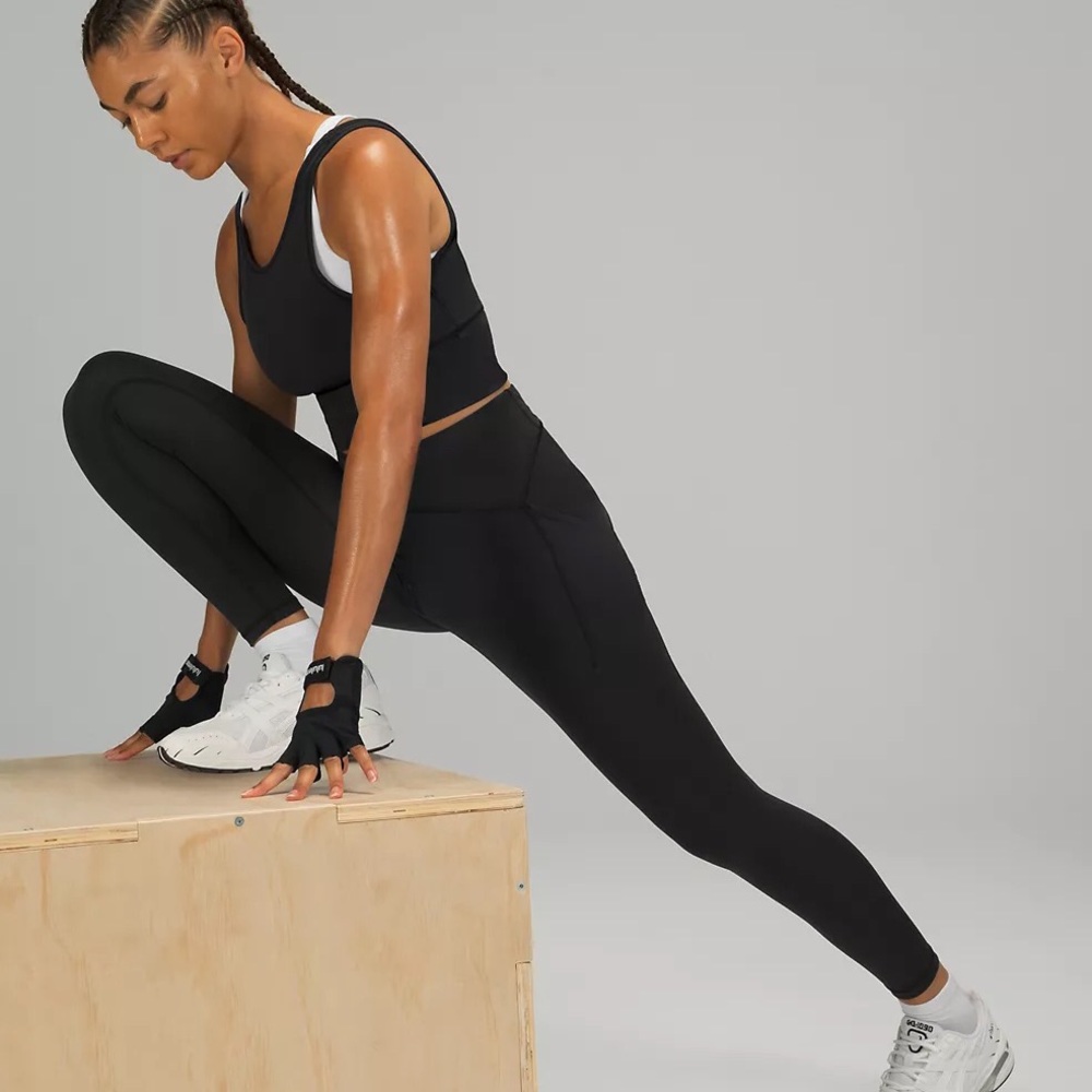 Lululemon Power Thru High Rise Tights Like New Black Sz 6 25"